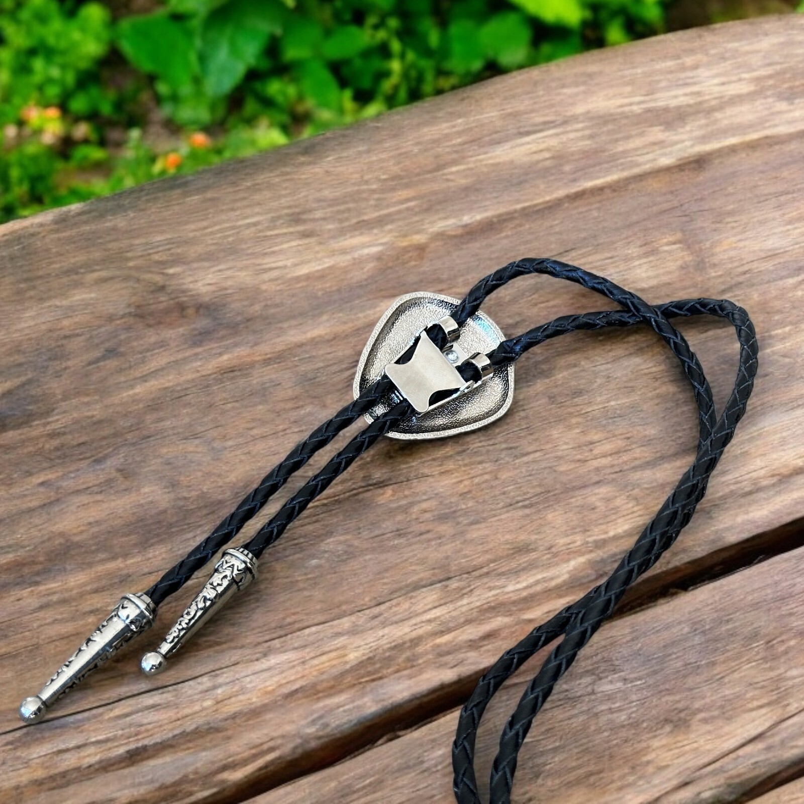 Bolo Tie Mens Wedding Necklace PU Leather Rope Western Cowboy Style