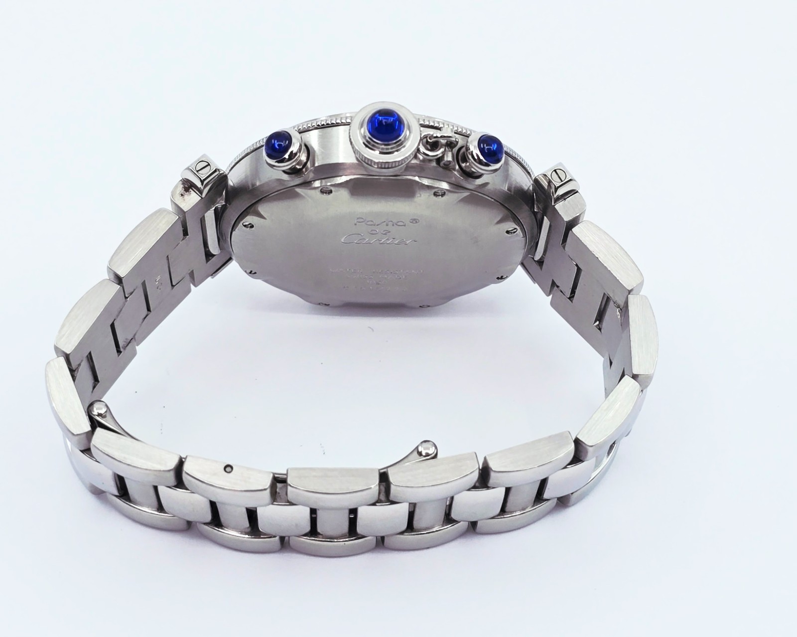 Cartier Pasha De Cartier Chronograph Quartz 38mm Stainless Steel Watch Ref 1050