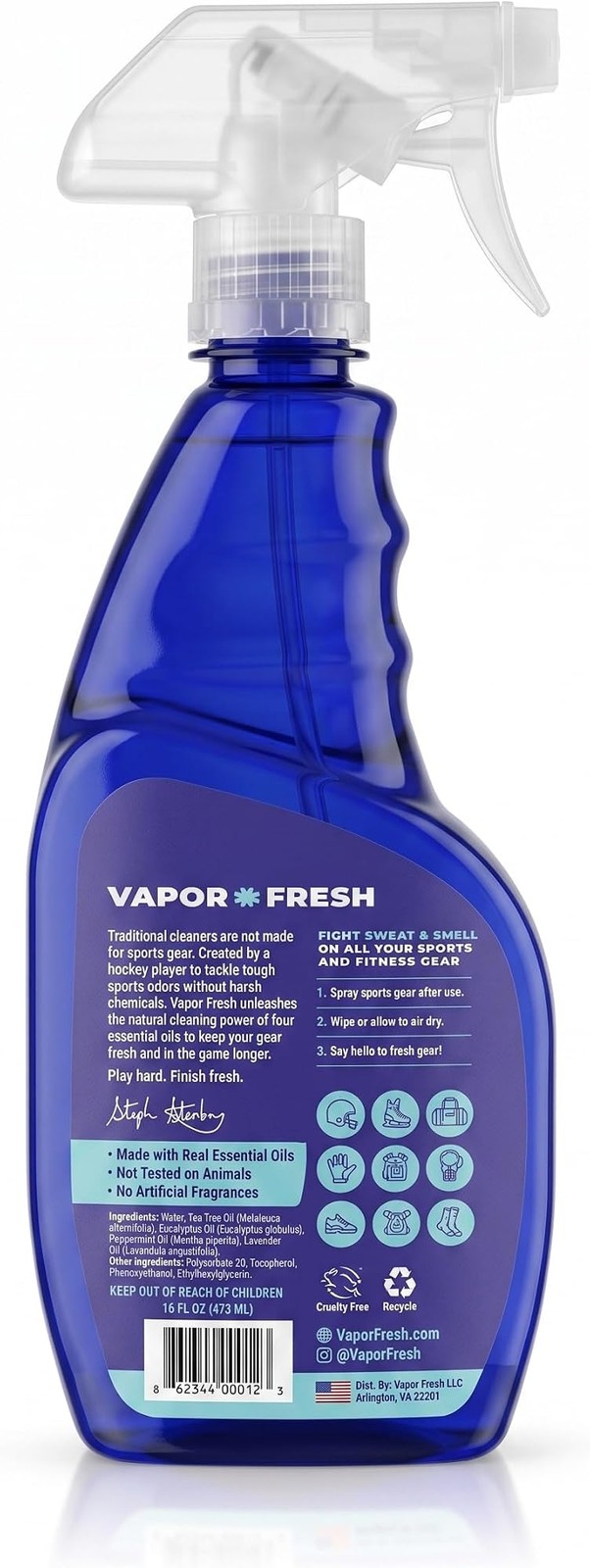 Vapor Fresh Sports Cleaner and Deodorizer – For Boxing Gloves, Sports Pads, H…