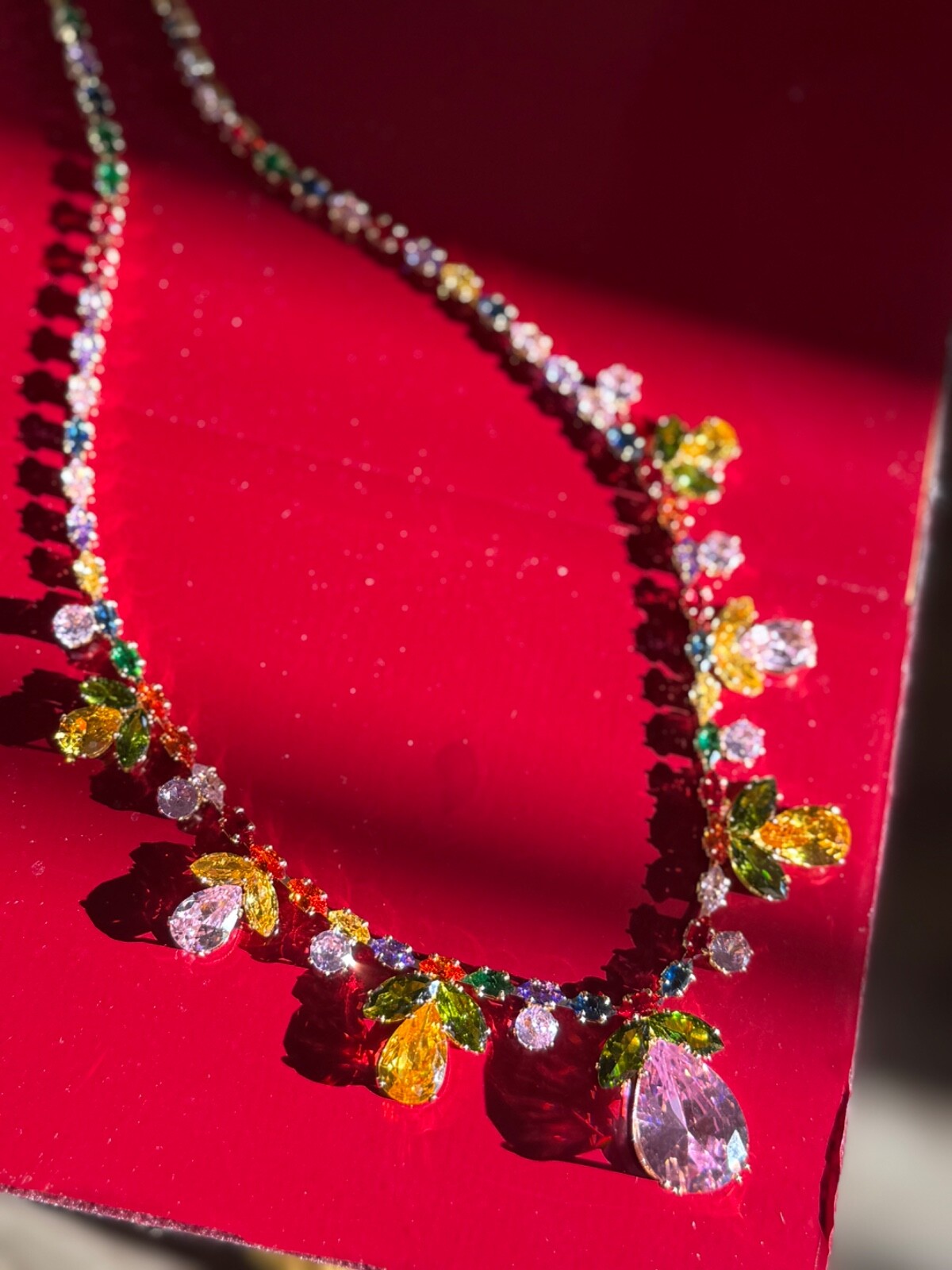 Summer Multicolour Gemstone Necklace Jewelry Luxury Gift For Her, Comes With Box