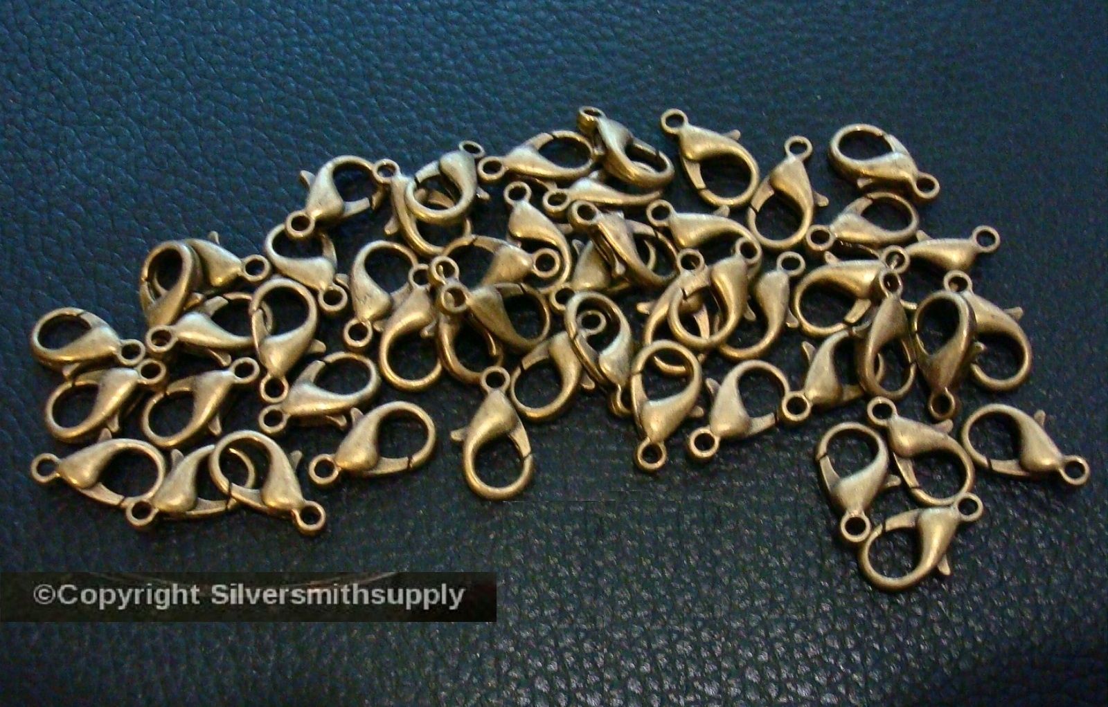 50 Antique bronze plated steel necklace lobster claw jewelry clasps 14mm FPC346