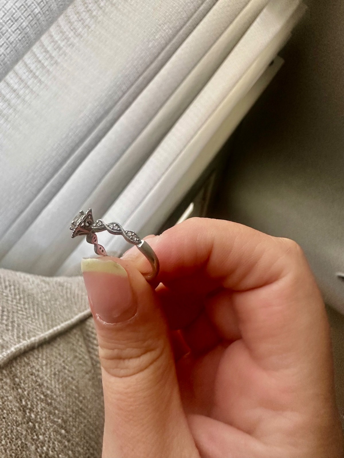 Authentic Zales Diamond Engagement Ring. 14k White Gold Diamond Halo.