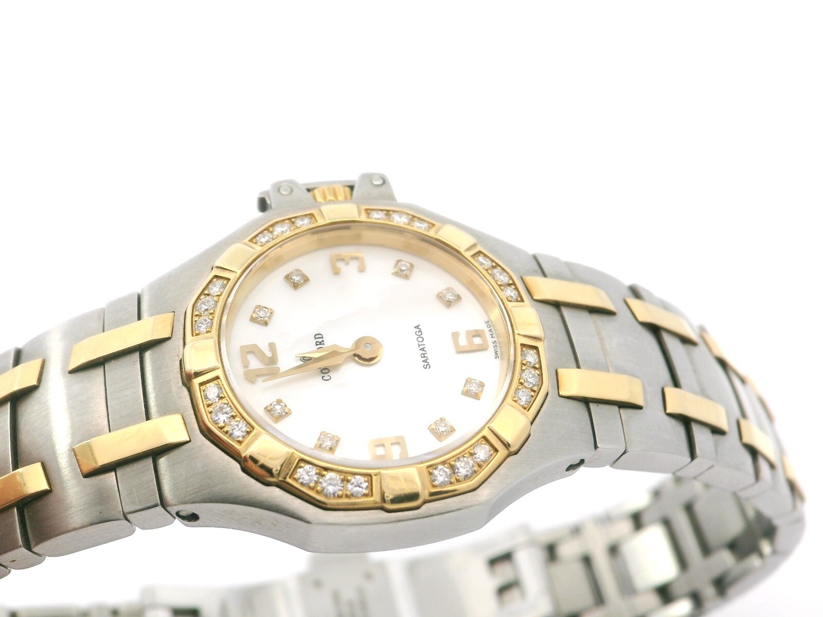 Concord Saratoga Two-Tone Stainless Steeel & 18K Gold Plated Watch w/ Dia. Bezel