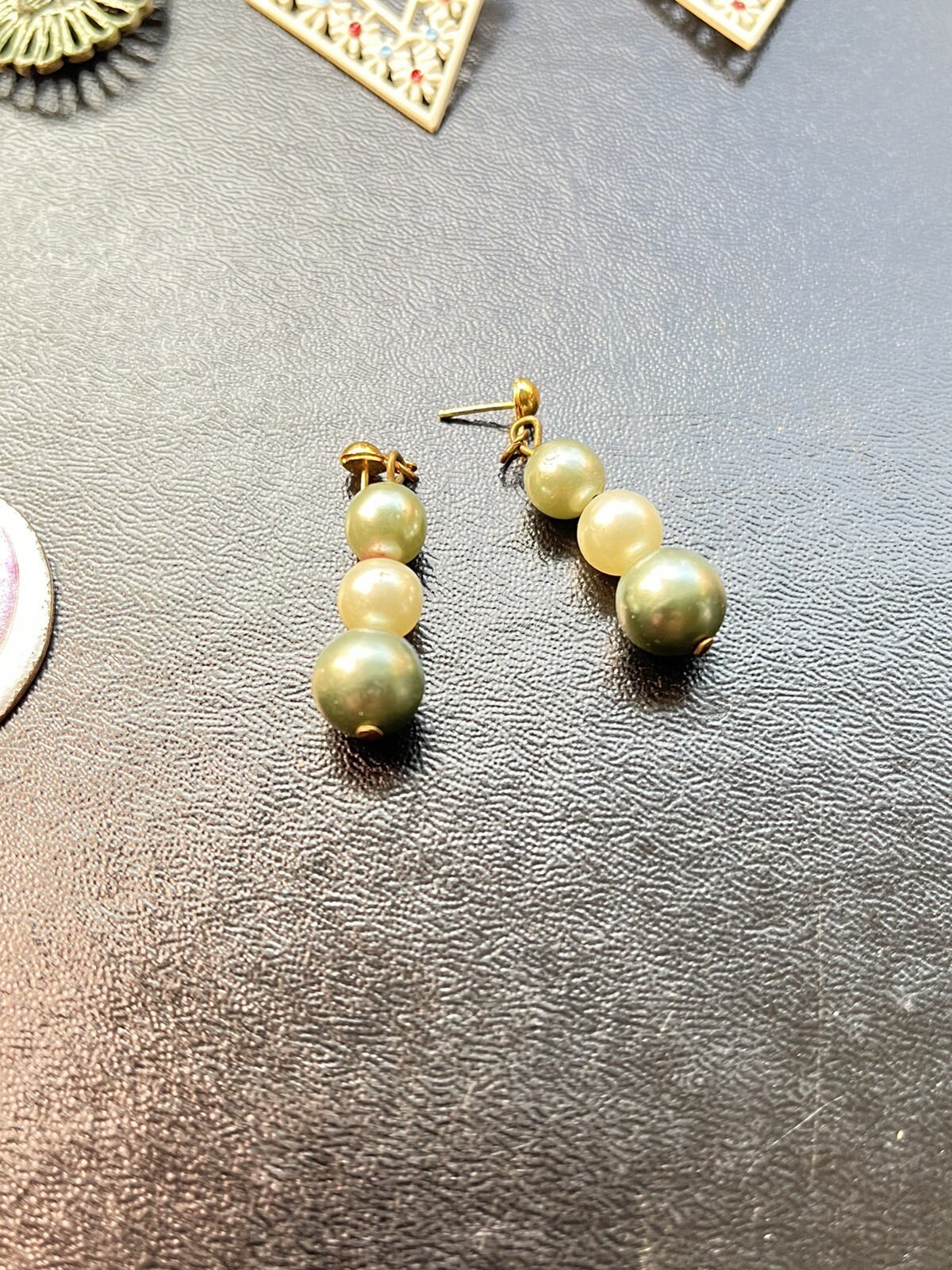 F782D~ Lot of 6 Pair of Vintage Earrings Pieced Clip Giovanni Faux Pearl