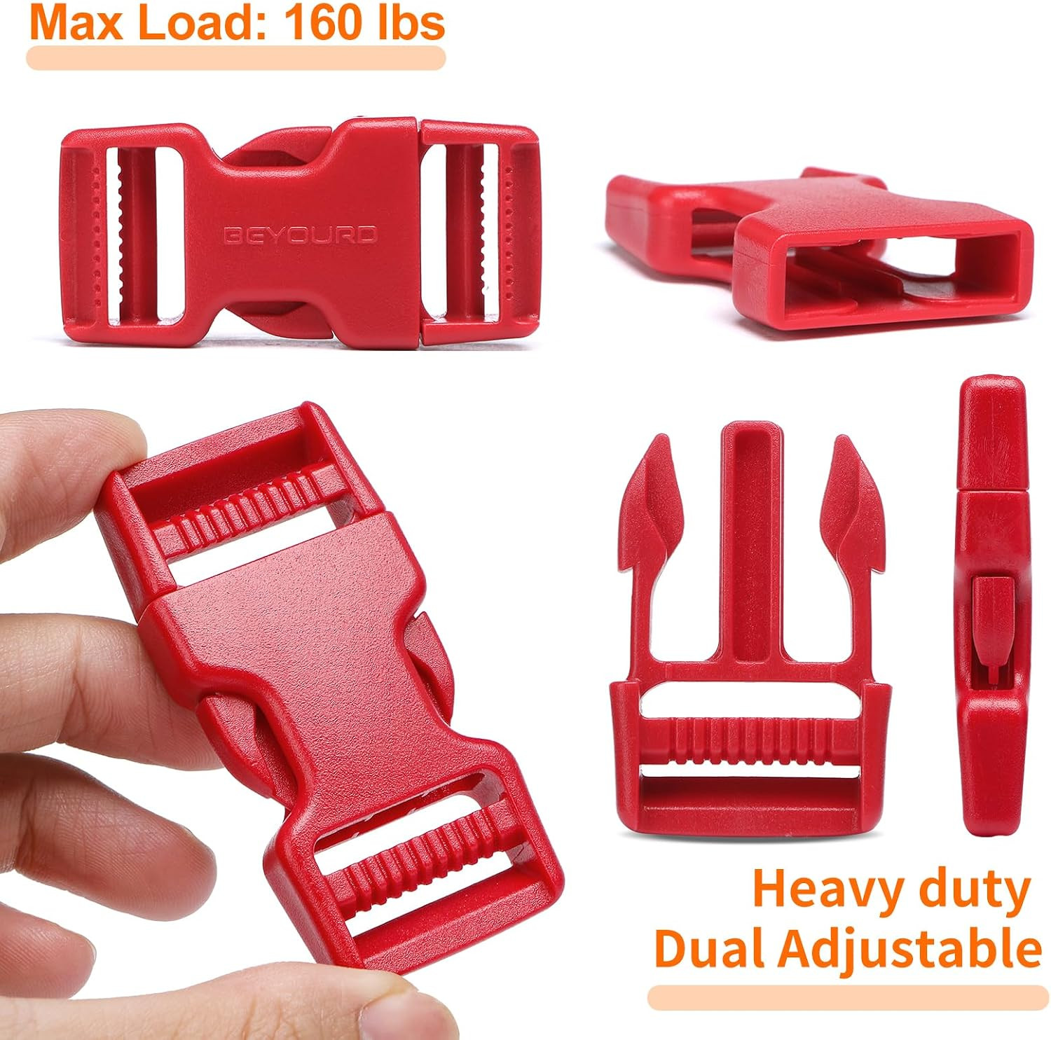 BEYOURD Buckle and Strap Set, 10 Yards Polyester Webbing Strap with 6 Pack Dual