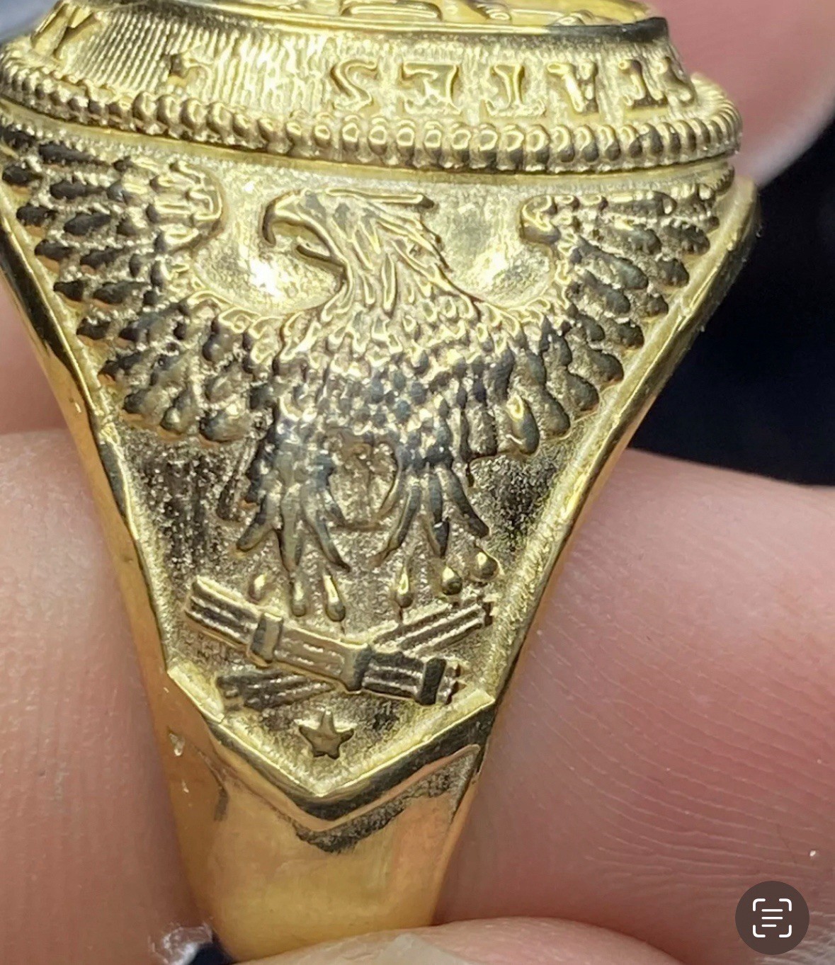 US NAVY RING – HANDMADE 925 STERLING SILVER MILITARY ANCHOR GOLD PLATED