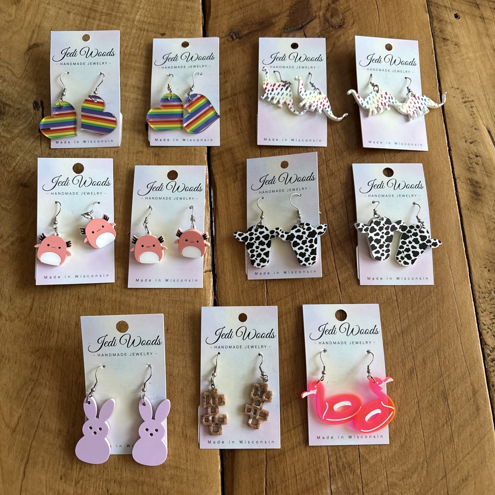 Brand New Set Of Handmade Dangly Earrings 11 Pairs In Total