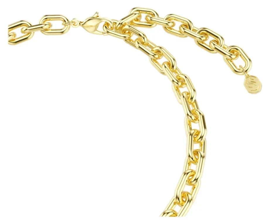 Swarovski Idyllia necklace Mixed cuts, Heart, Key, Multicolored Gold-tone plated
