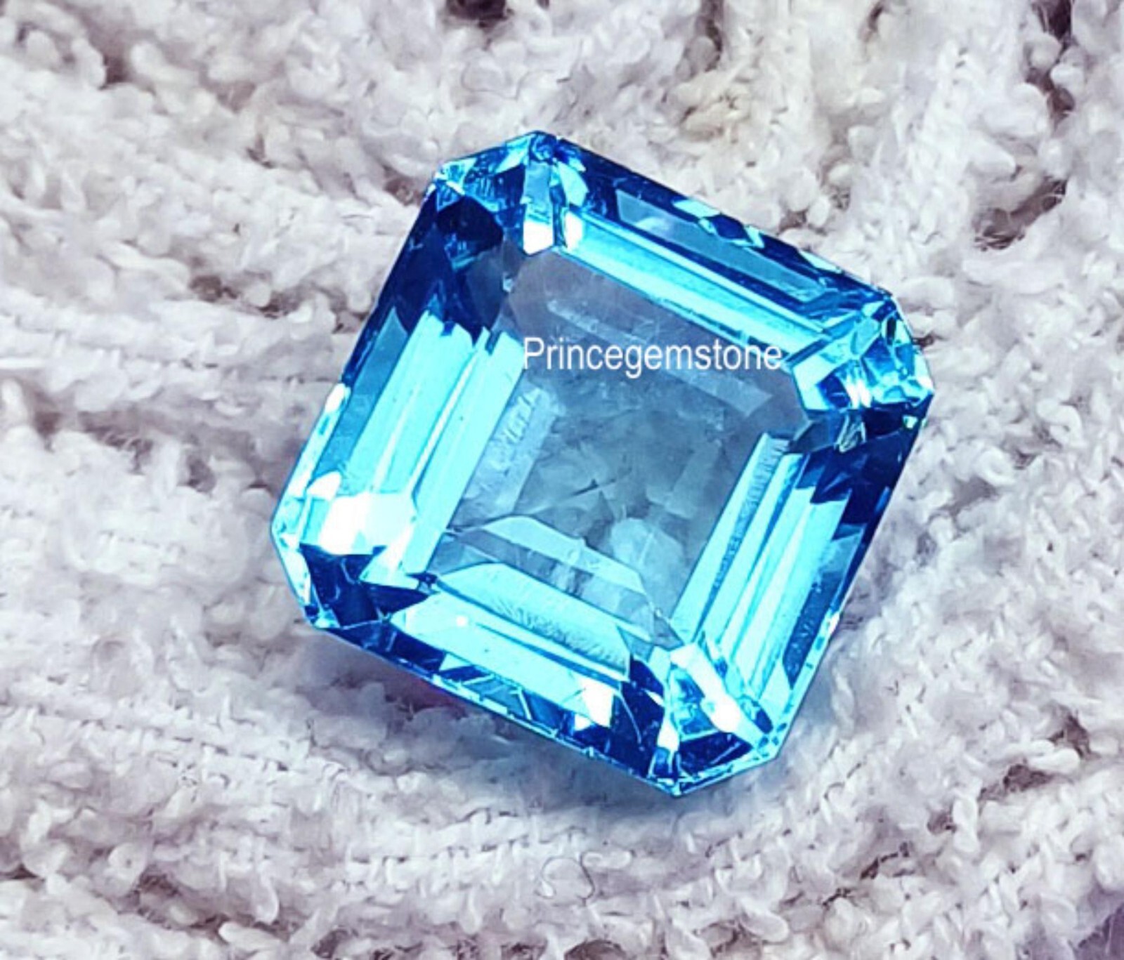 Brazilian Aquamarine Square Shape 10+ Ct Certified Loose Gemstone With Free Gift