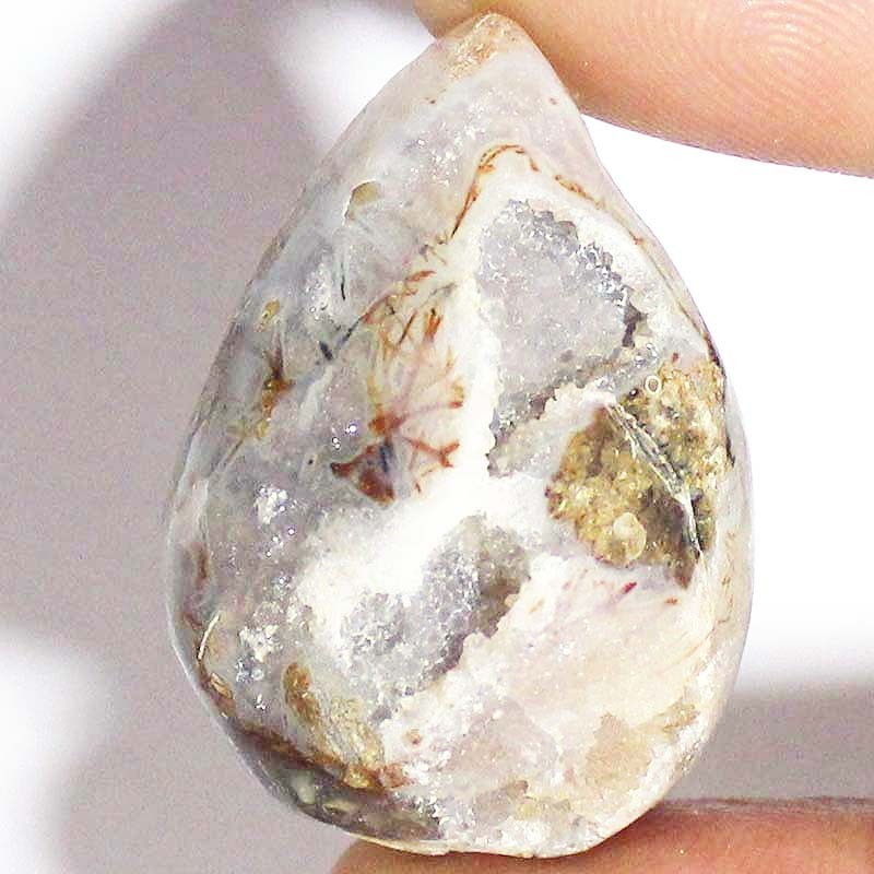 100% Natural Fossil Snail Druzy Agate Fancy Cabochon Gemstone 95.40CT 28x40x15mm