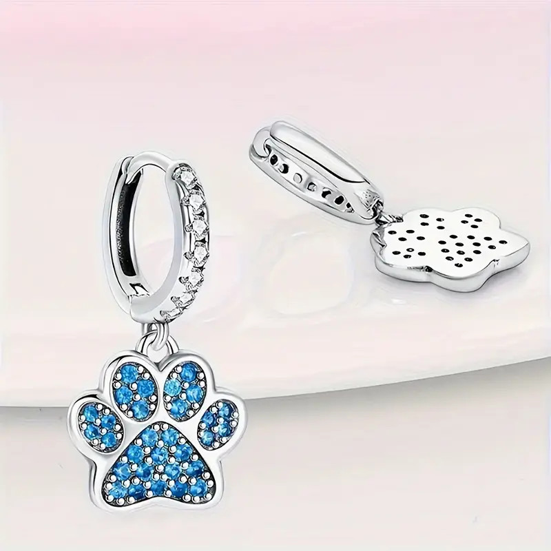 Back-to-school Season New Creative Fresh And Sweet Cute Pet Paw Print Blue