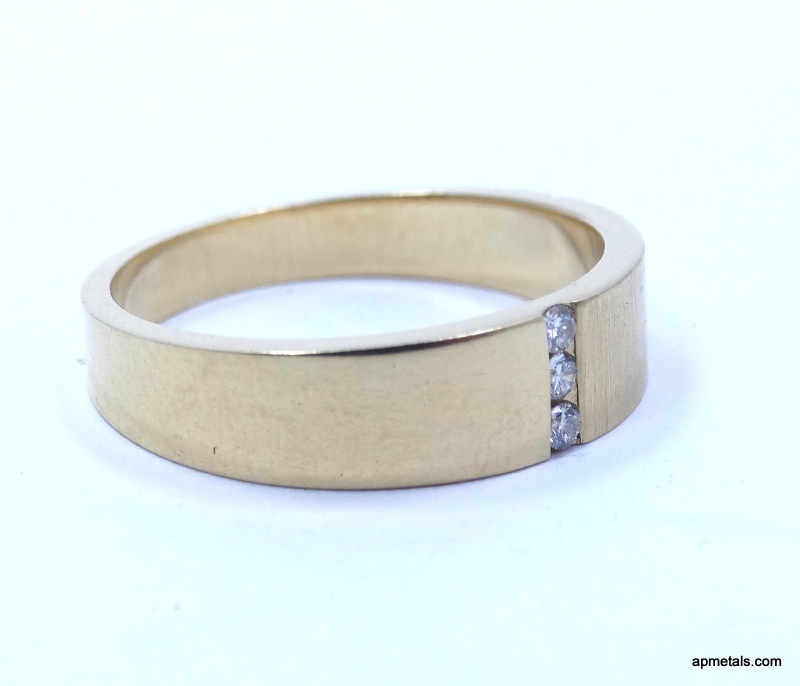Vintage Costco 14k Yellow Gold Natural Diamond Ring Matt Finish w/ Appraisal
