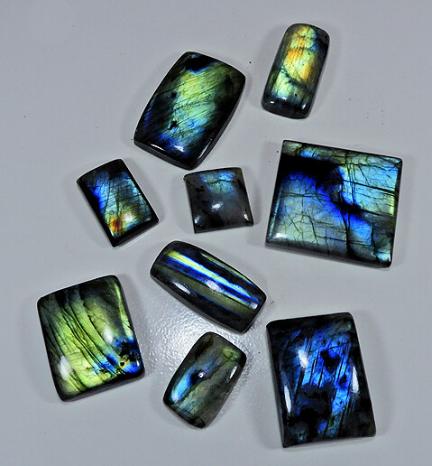 NATURAL MULTI LABRADORITE OCTAGON SHAPE CABOCHON LOOSE GEMSTONE WHOLESALELOT ZB1