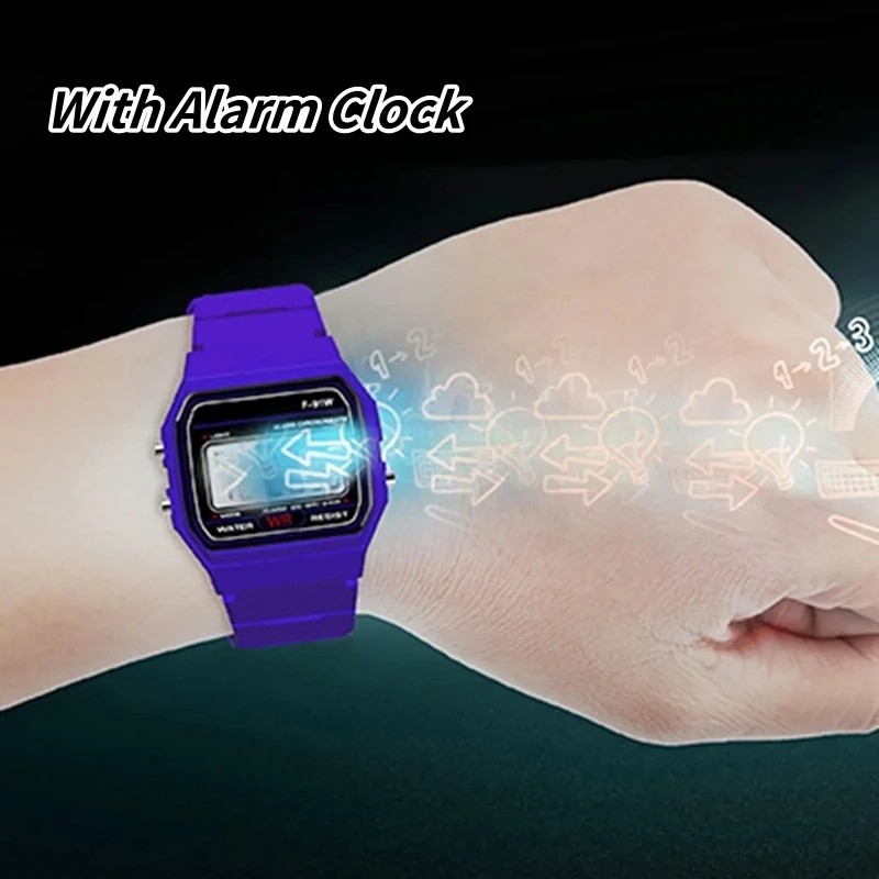 Classic Digital Quartz Wristwatch LED Resin Band Unisex Casual Sport Colors