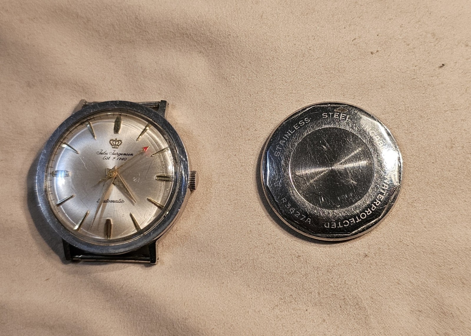 Jules Jurgensen ETA 2451 ,SS, 17 JEWELS automatic Vintage Watch