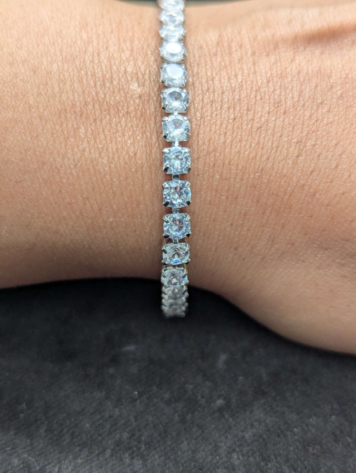 Tennis Bracelet Sterling Silver Cubic Zirconia Stunning Classic Luxury Modern
