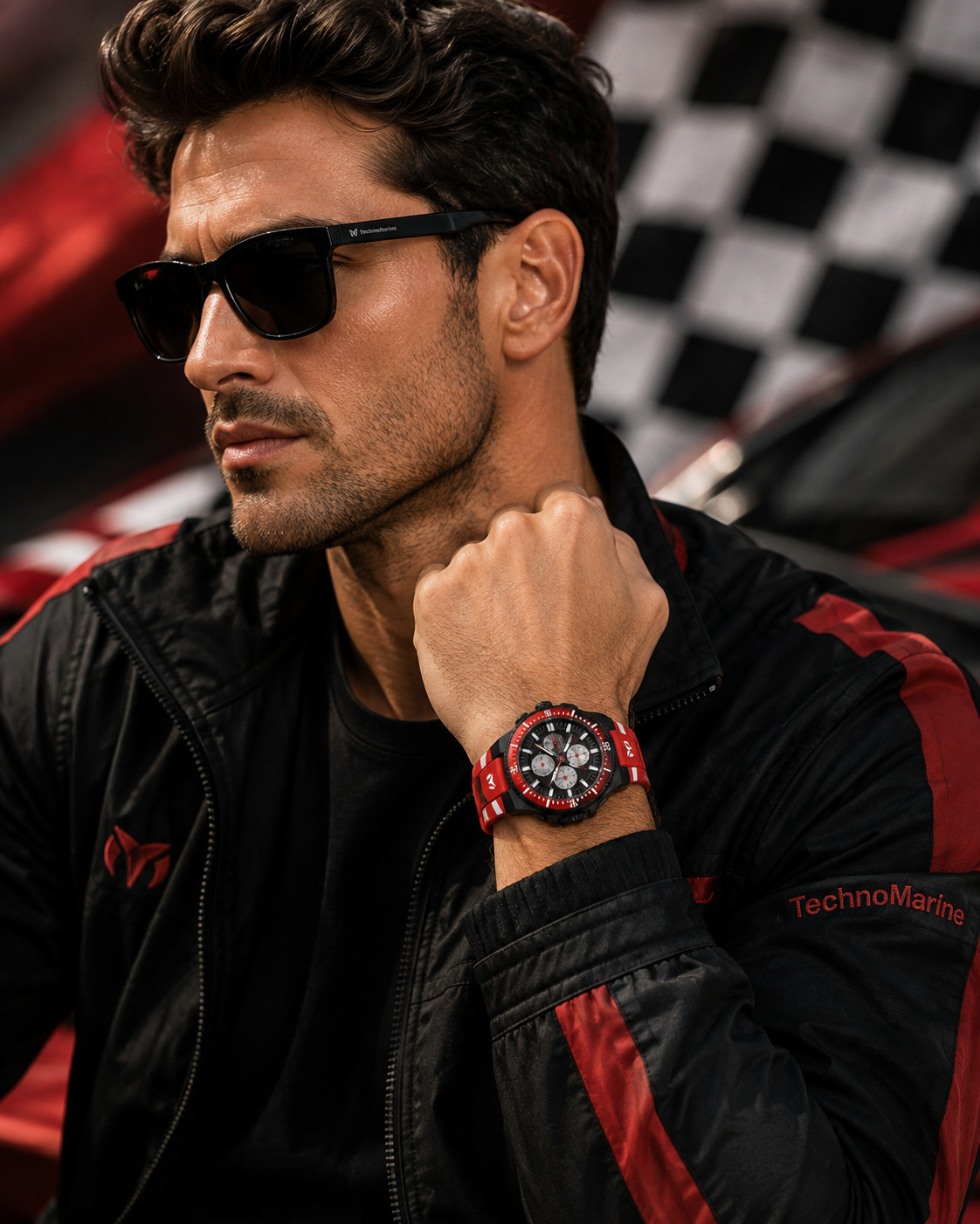TechnoMarine Racing Legends Chronograph Men’s Watch – 43mm | Red & Black 525039