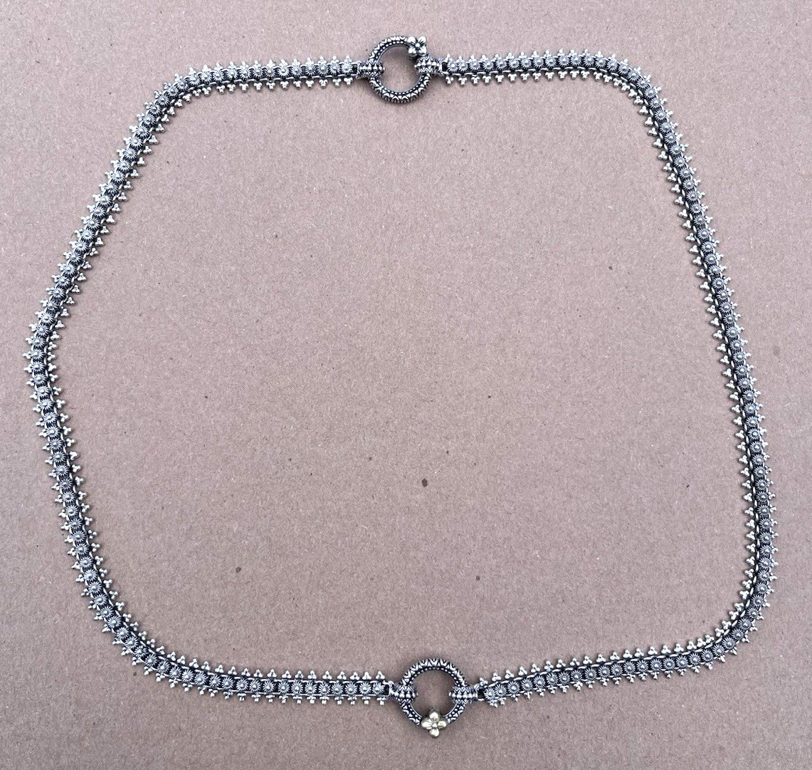 Barbara Bixby Sterling Silver & 18K Gold Accent Eastern Necklace 25″ w/ Box