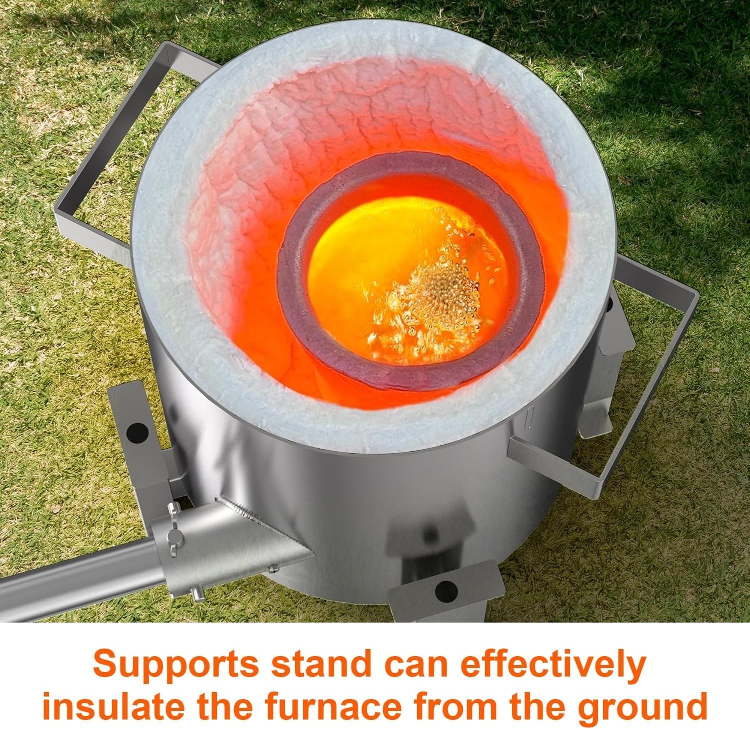 50KG Propane Melting Furnace Kit 2600℉ Stainless Steel for Gold Silver Copper