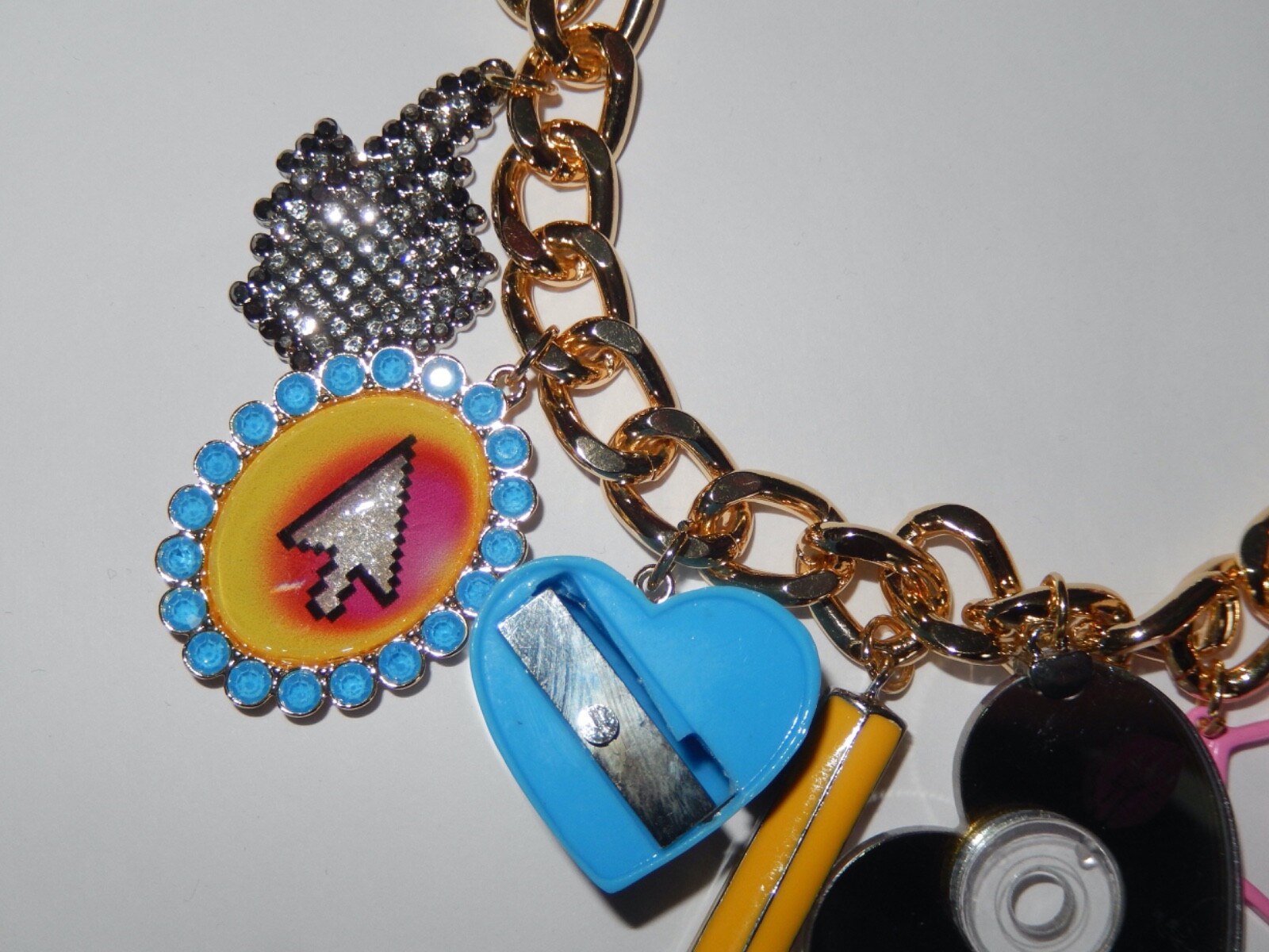 Authentic Betsey Johnson Charm Necklace Back To School Teacher Statement