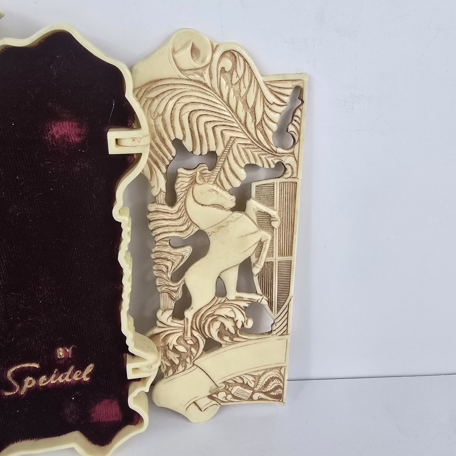 RARE Vtg Speidel Celluloid Sir Galahad Watch Presentation Box Braun Crystal 6.5