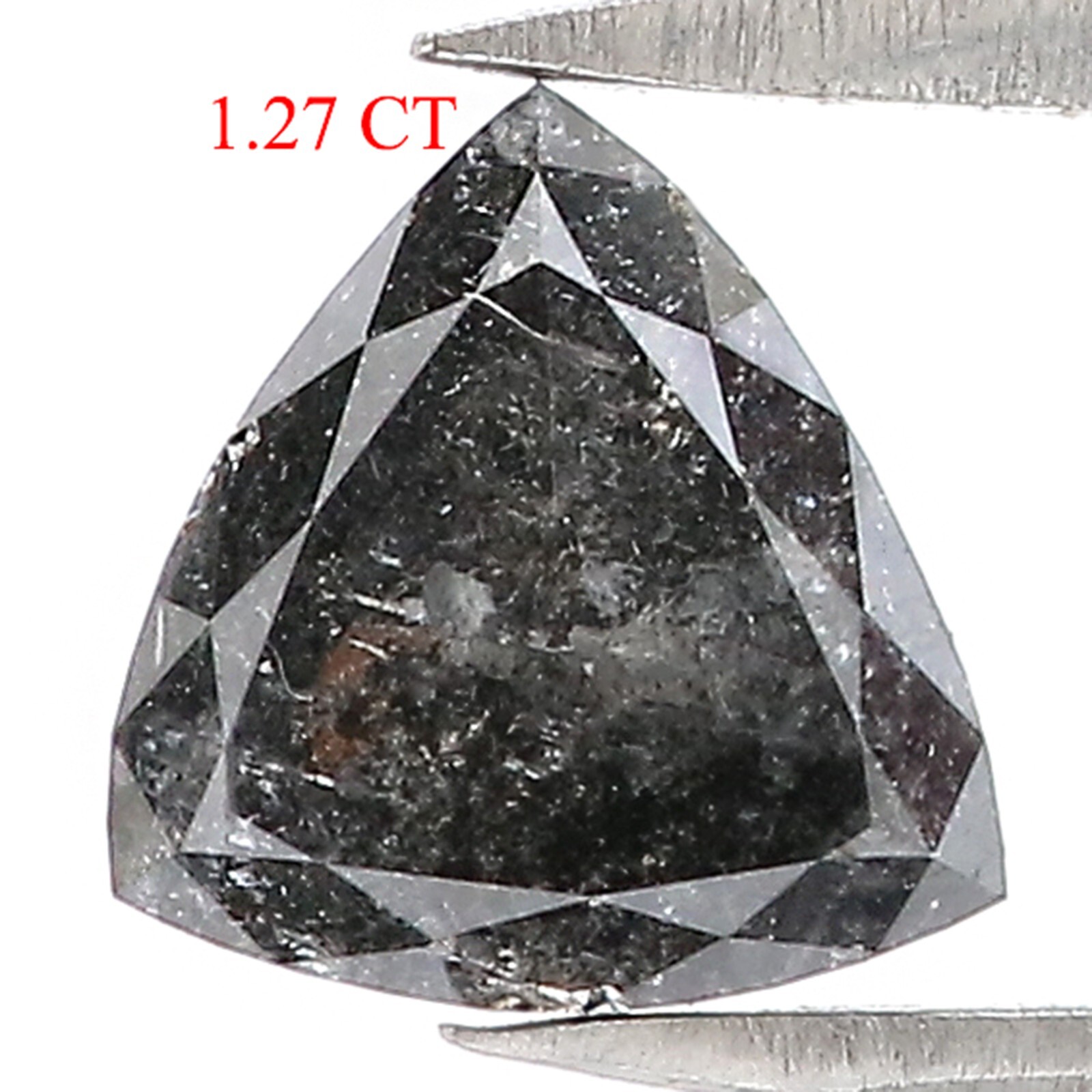 1.27 Ct Natural Loose Triangle Diamond 7.00 MM Salt And Pepper Diamond QN9661
