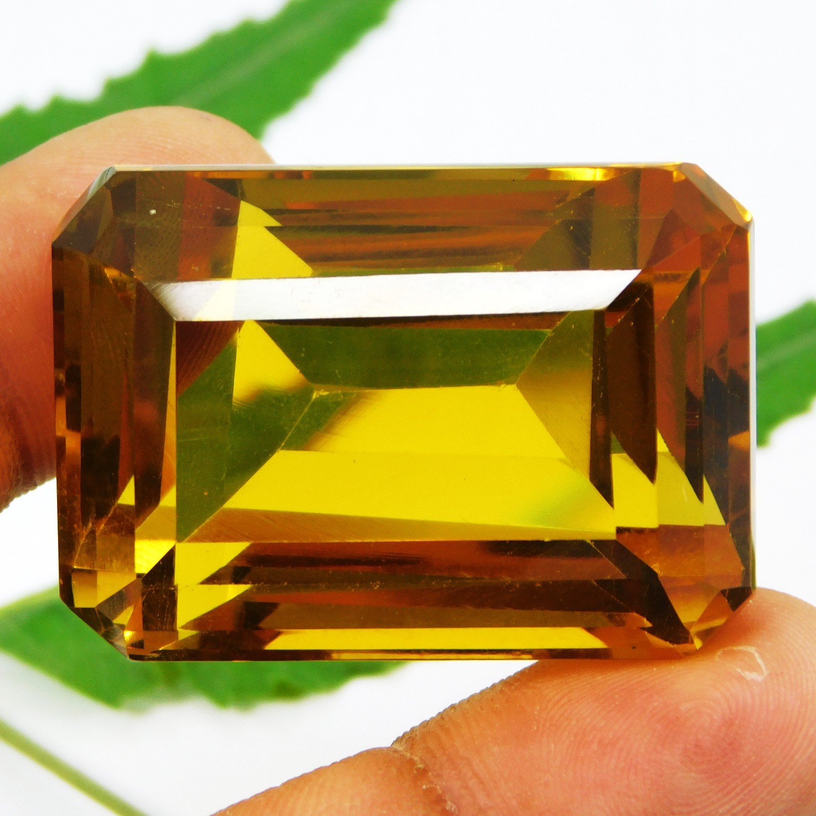 Certified 190.00 Cts Natural Mogok Painite Orange Yellow Emerald Shape Gemstone
