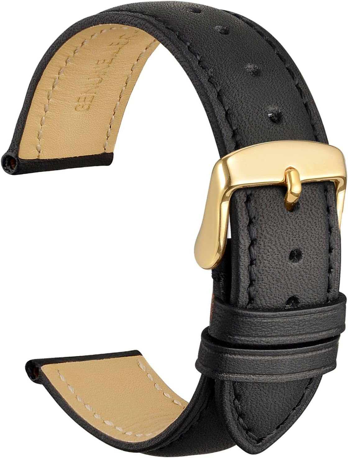 Correa Reloj Cuero Vintage 20mm Hombres Mujeres Hebilla Oro Negro Accesorios