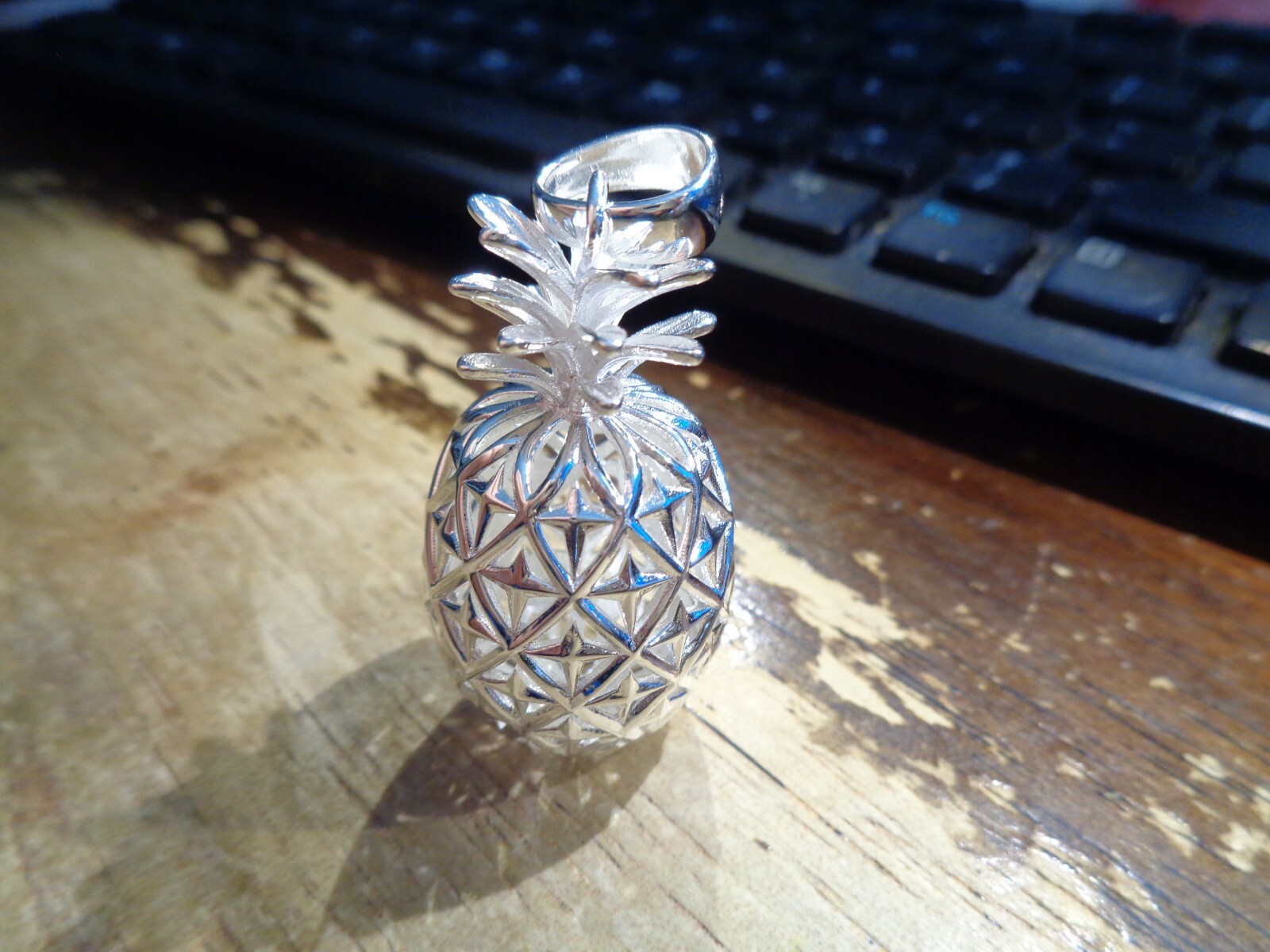 22.5MM BOLD HEAVY SOLID 925 SILVER EXTRA-EXTRA LARGE HAWAIIAN PINEAPPLE PENDANT