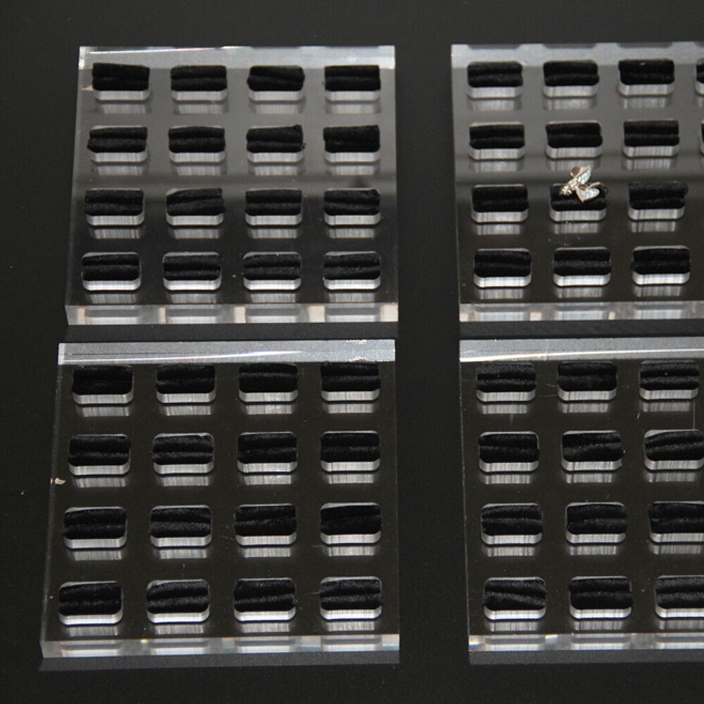 2x Acrylic Ring Display Stand Rings Support Rack Jewelry Retail Holder Organizer