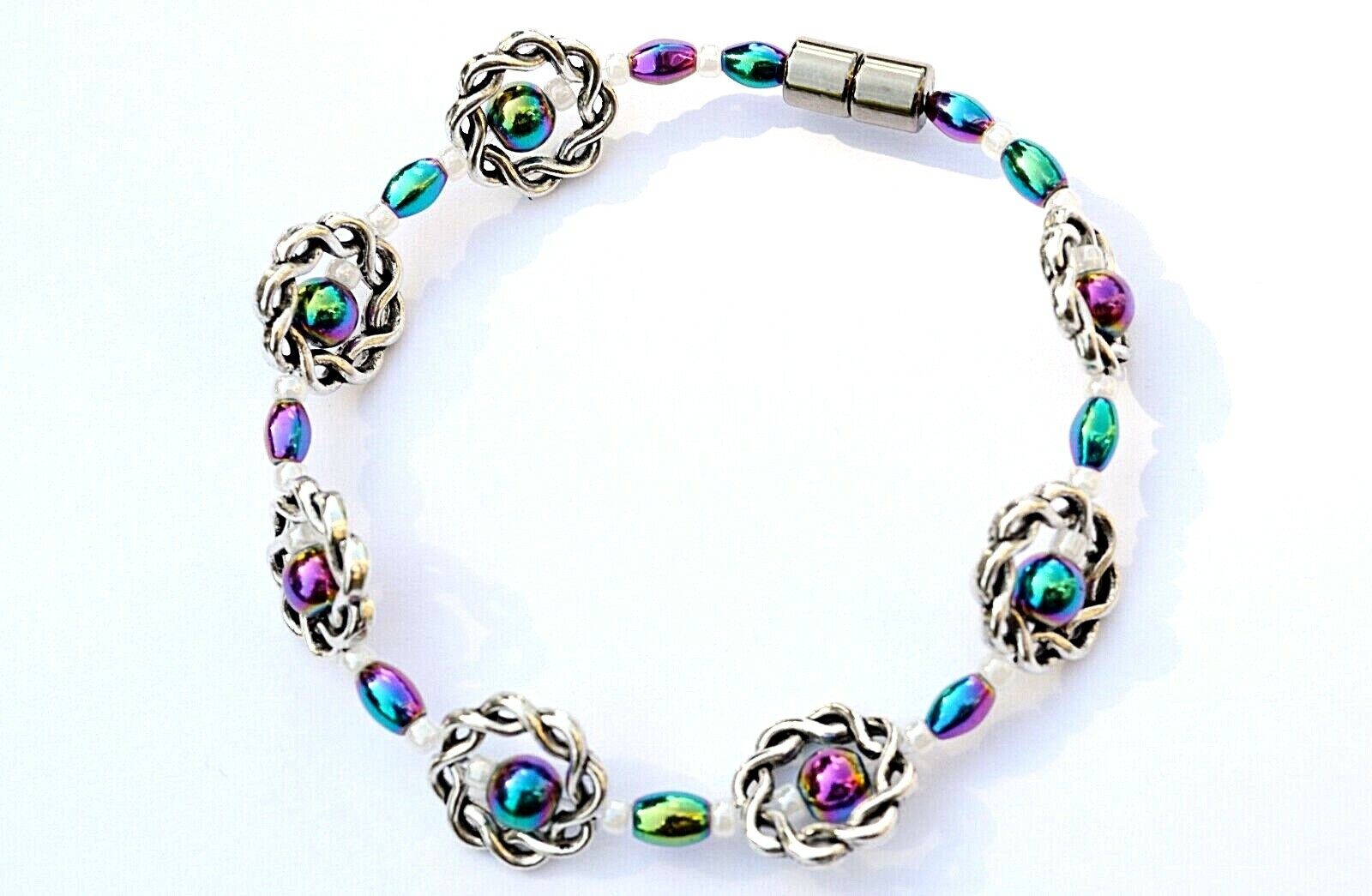 Rainbow Magnetic Hematite Anklet Necklace Bracelet All Ages LOVE THIS