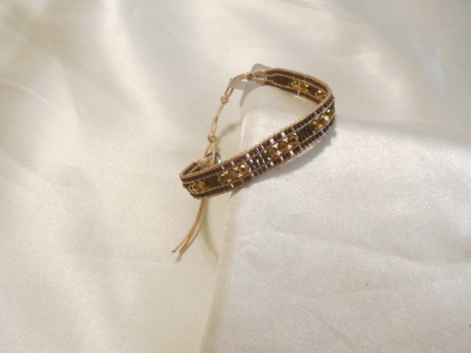 Department Store 7-9 “Adjustable Beaded Macrame Button Clasp Bracelet WW303