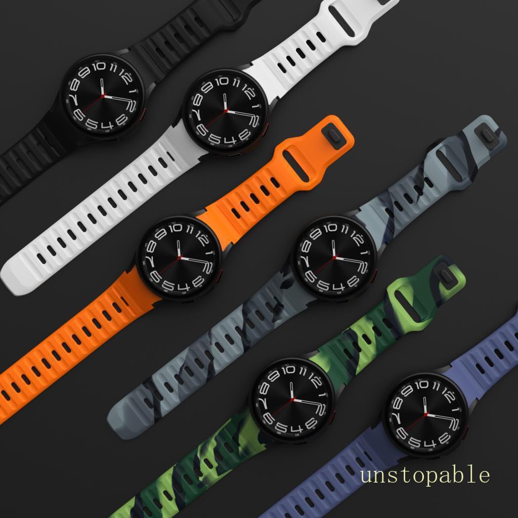For Samsung Galaxy Watch 4 5 6 7 40/42/44/45/47m Sport Silicone Watch Band Strap