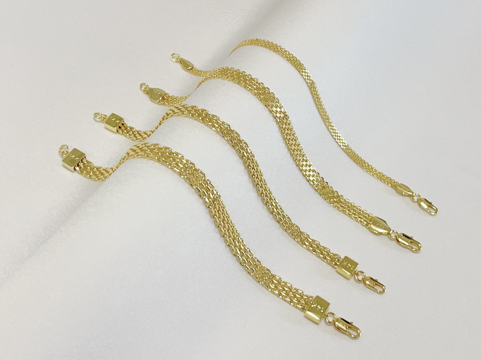 14k Yellow Gold 7″-8.5″ 8mm 6mm 4.7mm Bismark Link Chain Anklet Bracelet