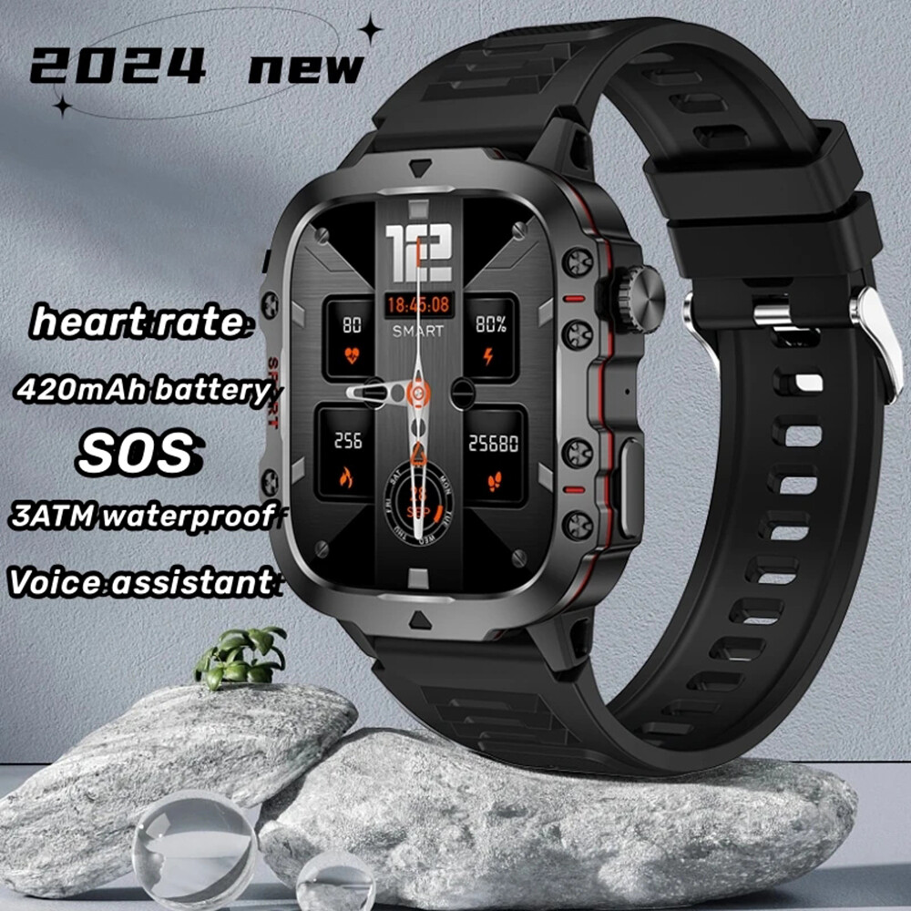 Military Smart Watch Rugged Tactical Fitness Tracker for Men Answer/Make Calls✅
