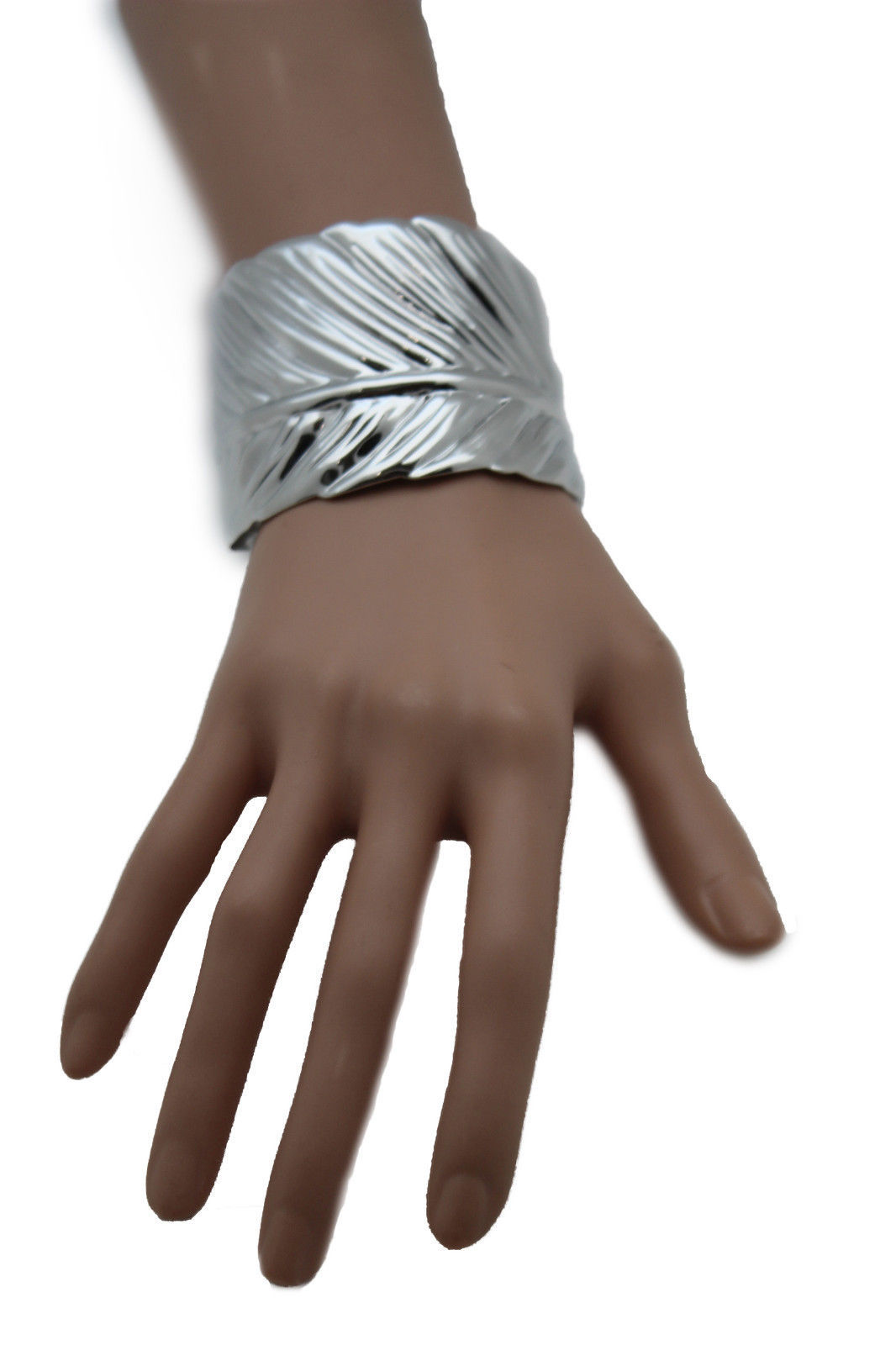Sexy Women Cuff Bracelet Metal Fashion Long Silver Leaf Wrap Around Tree Jewelry