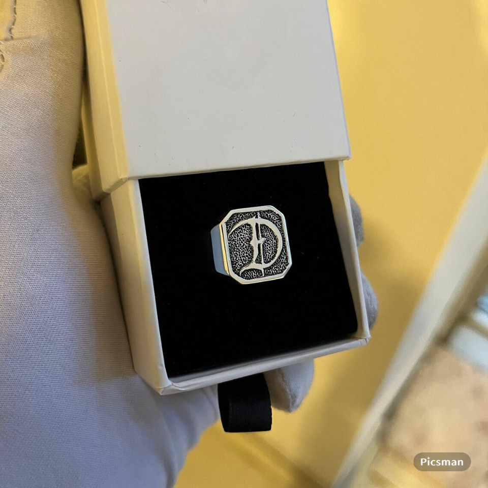 Personalized Monogram Engraved Signet Ring 925 Sterling Silver Dainty Ring