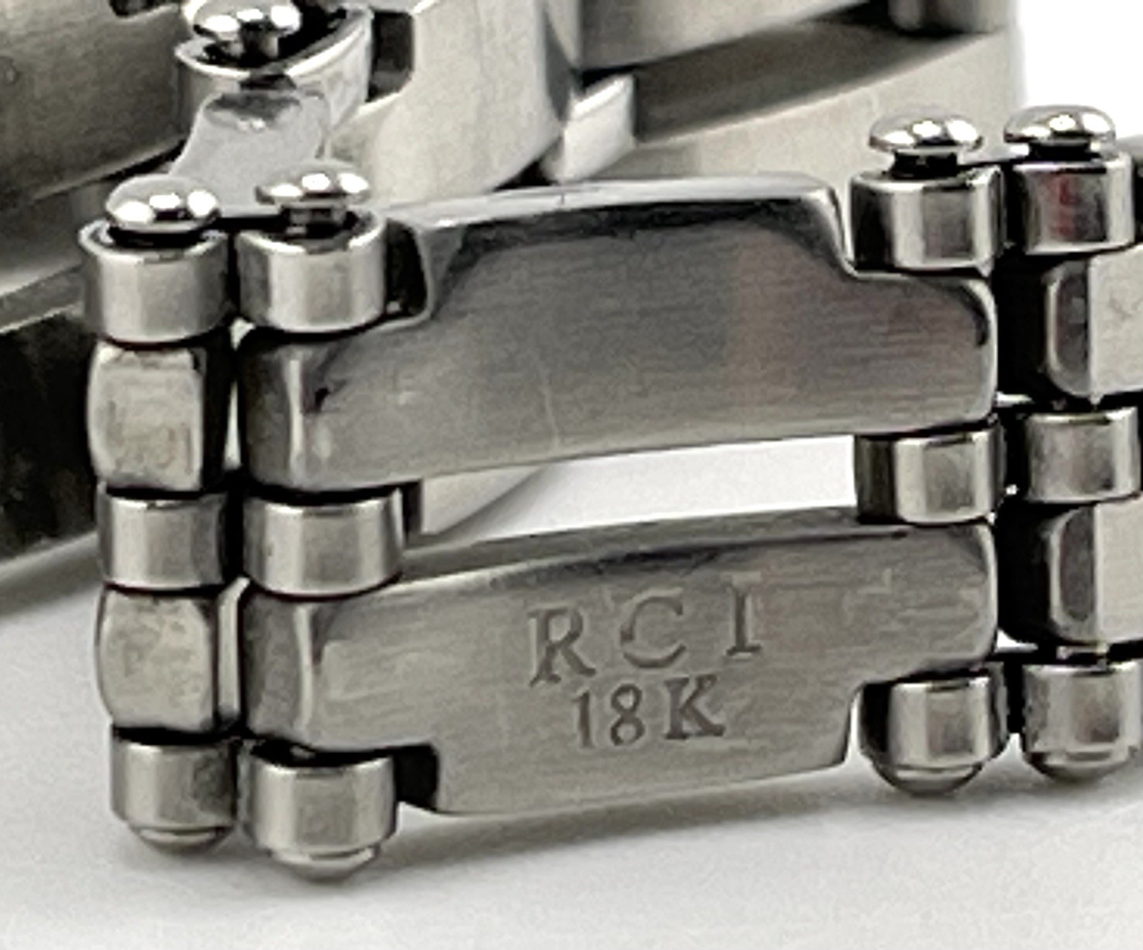 RCI Bracelet 18KT Stamped Gold Stainless Steel Mens Unisex Box Link 8.5 in