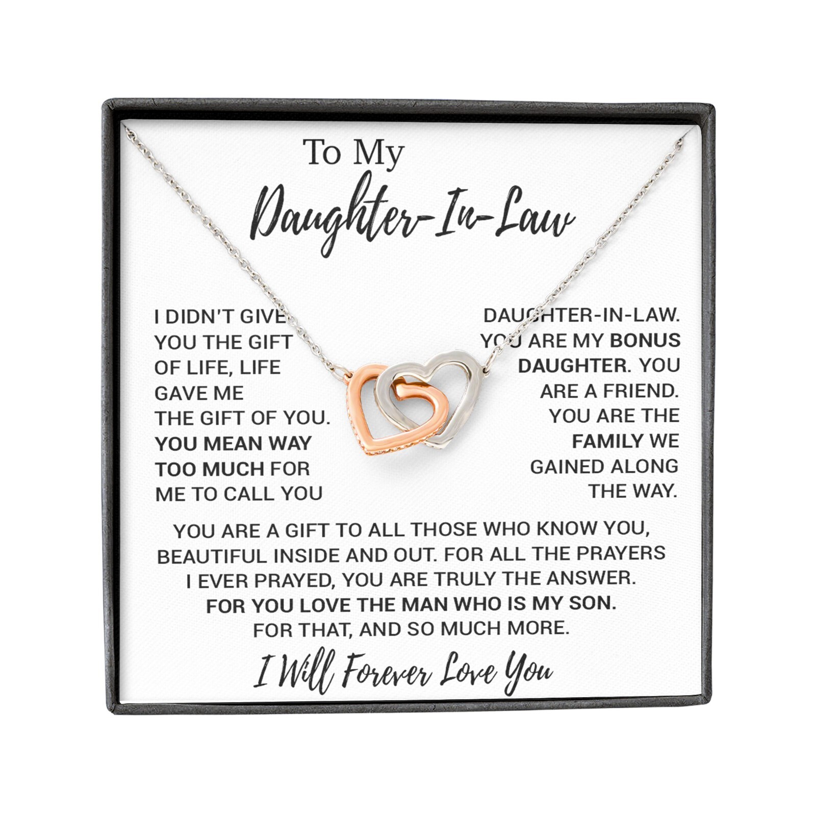 To My Daughter-In-Law Necklace, Gift For Daughter In Law, Daughter In Law Gift