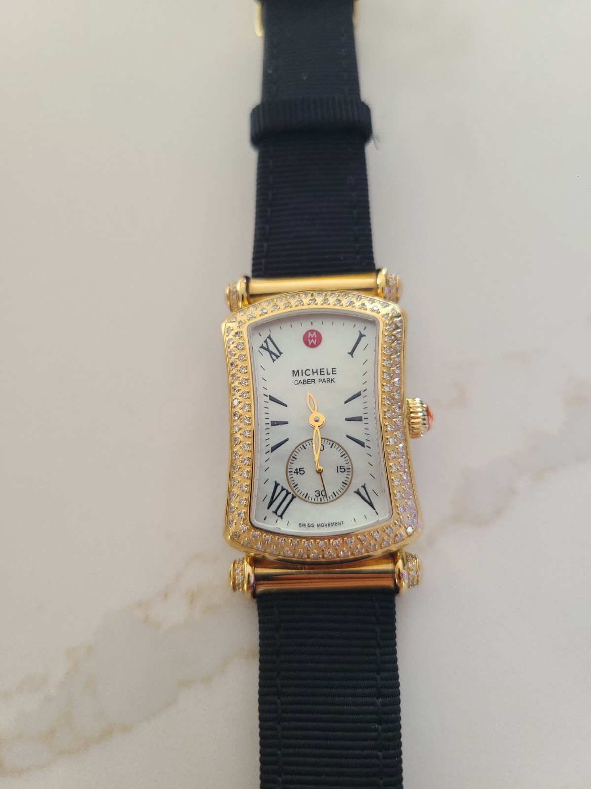 Michele Caber Park Diamond Gold Ladies Watch