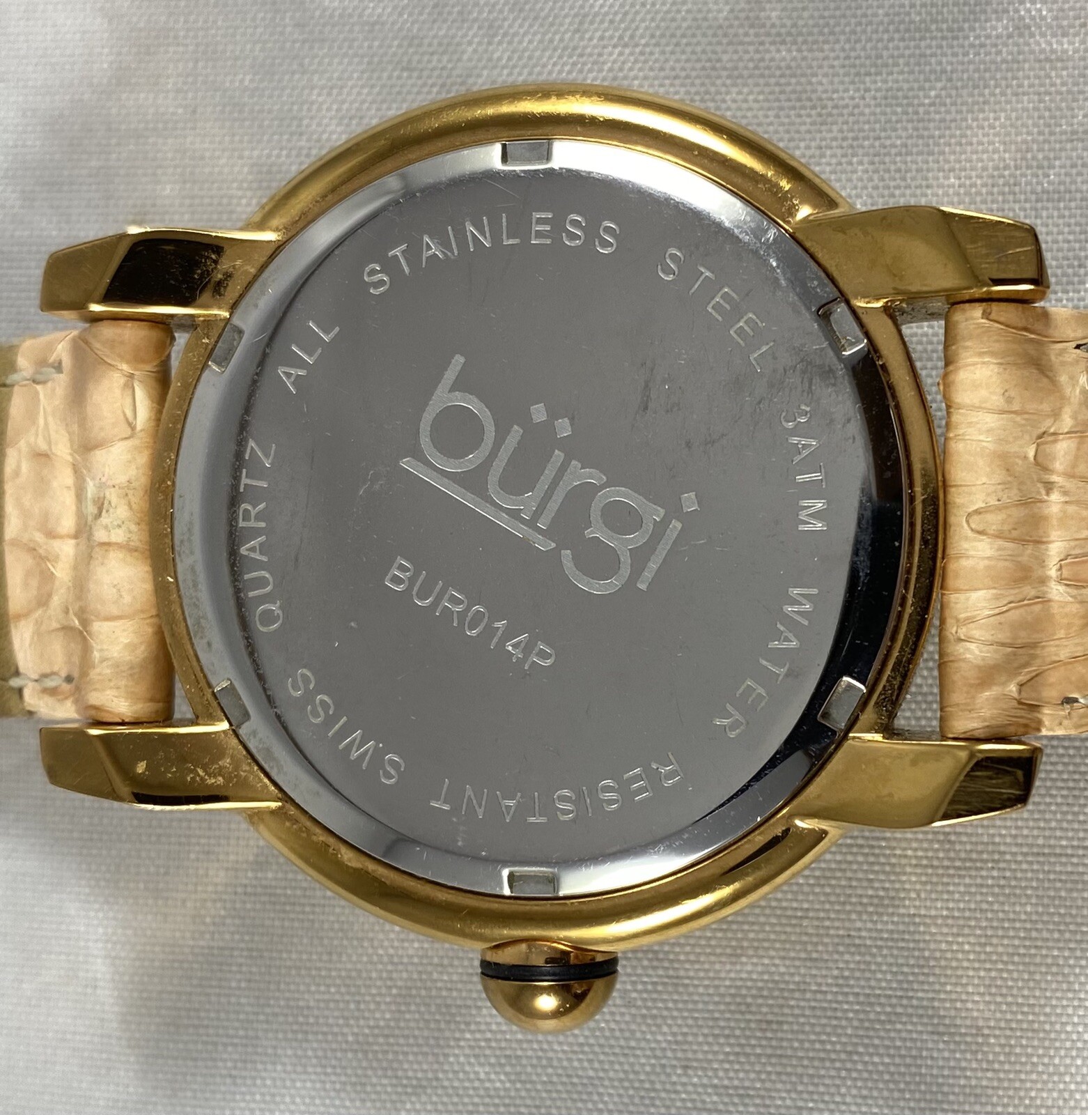 BURGI Women’s Genuine Snake Diamond Swiss Movement Watch Beveled Crystal