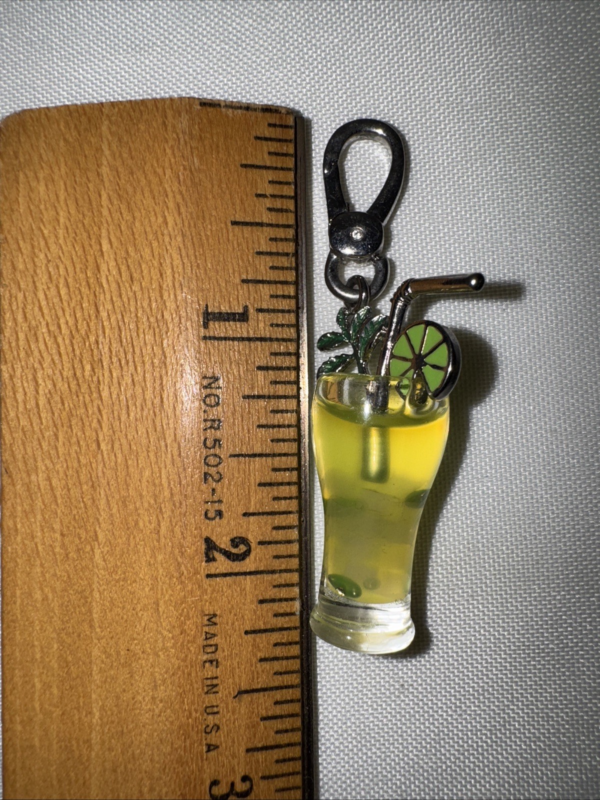 Juicy Couture Charm Lime Mojito Cocktail Glass With Straw Mint Silver Tone Clip