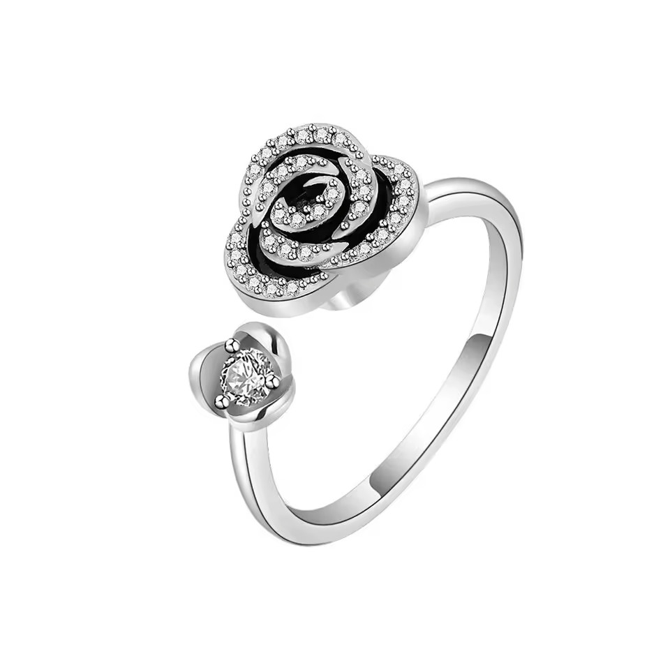 Viral Anxiety Spinner Ring Adjustable Women Stress Relief Fidget Gift Trend
