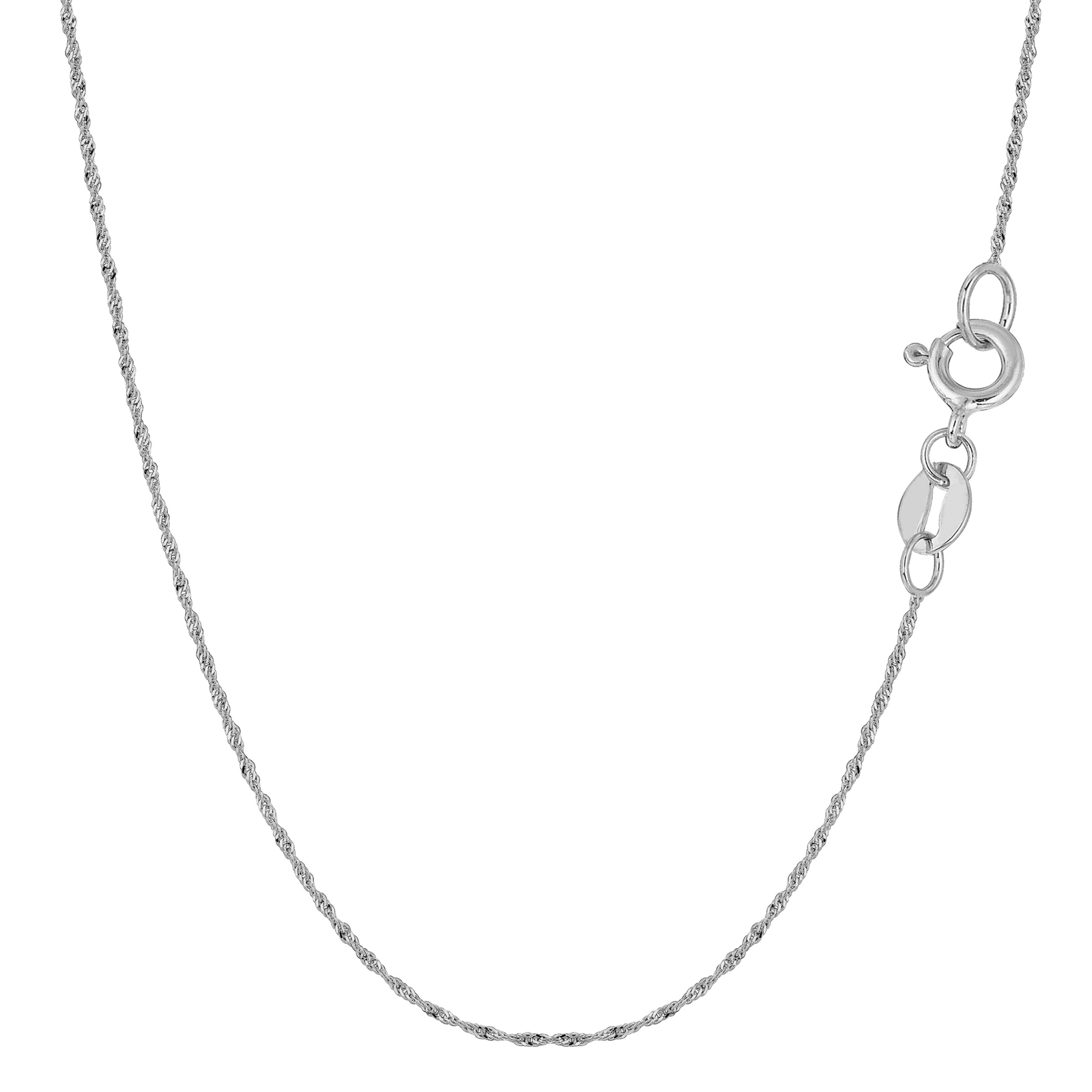 14K White Gold Singapore Chain, Width 0.8mm