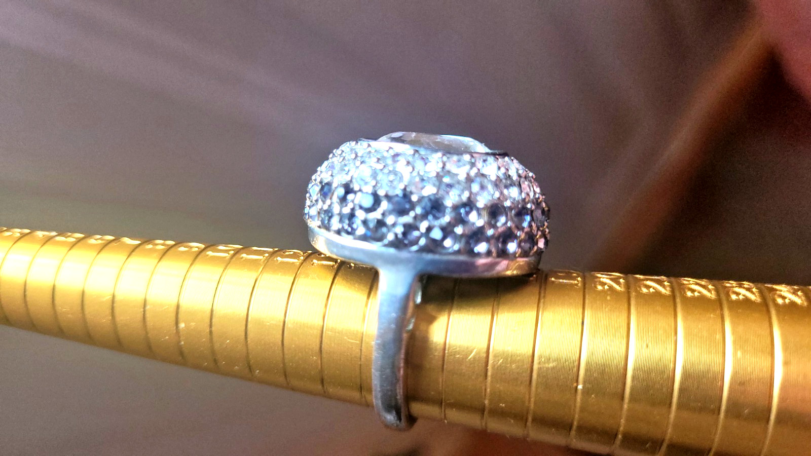 Arnold Scaasi Extravagant Large Designer Jeweled Vintage Cocktail Ring Size 7 US