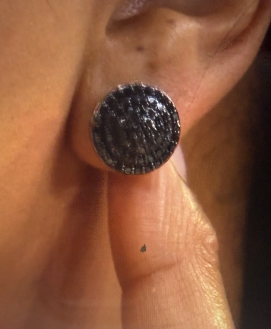 Colleen Lopez Pave Black Diamond Sterling Ball Stud Earrings 1CTW NWT $349 HSN