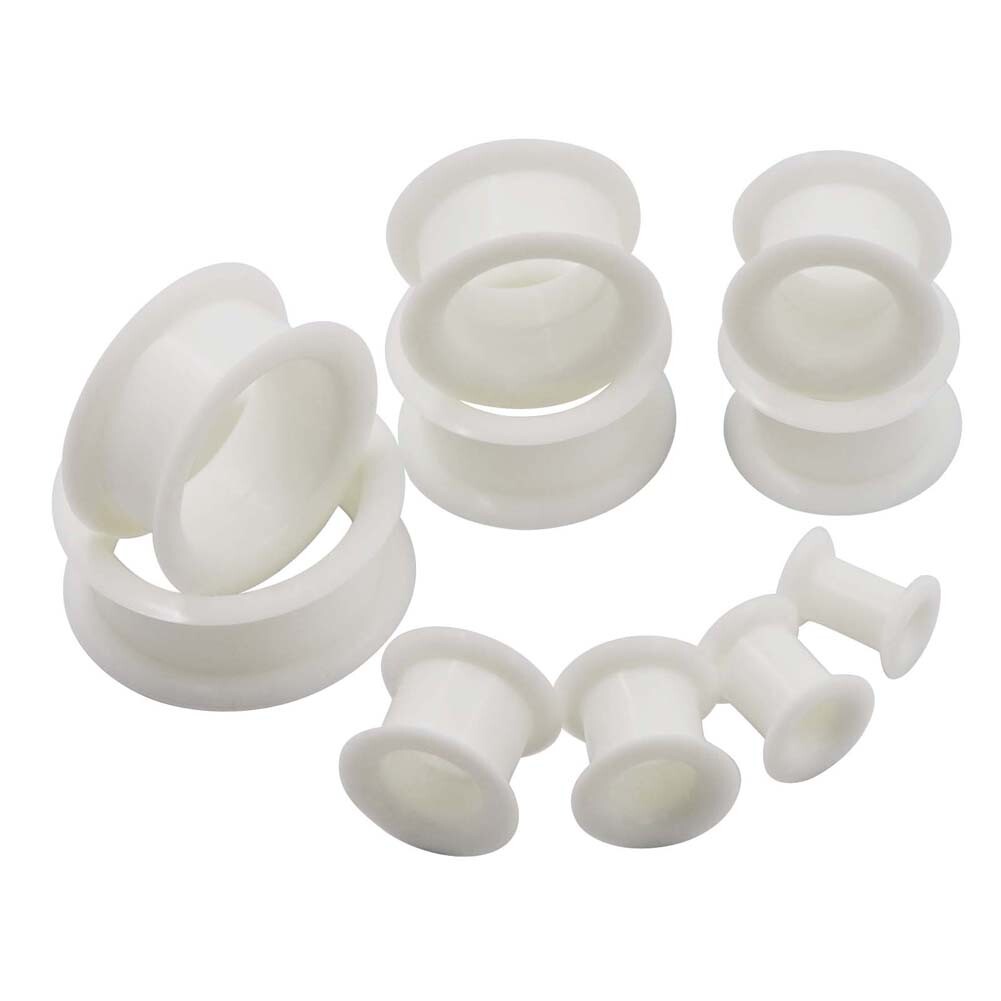 Pair Thick Silicone Ear Plugs Tunnels Gauges Flexible Ear Earlets 6mm-25mm