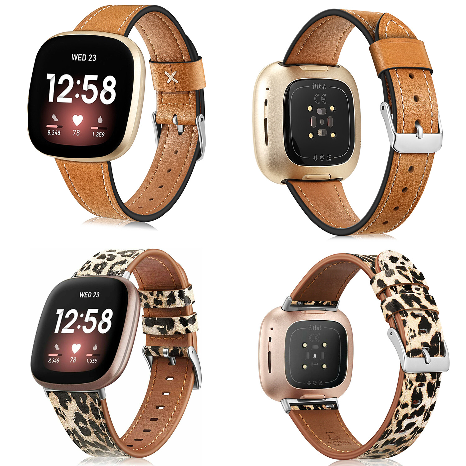 For Fitbit Versa 3 / Fitbit Sense Genuine Leather Band Replace Strap Wristband