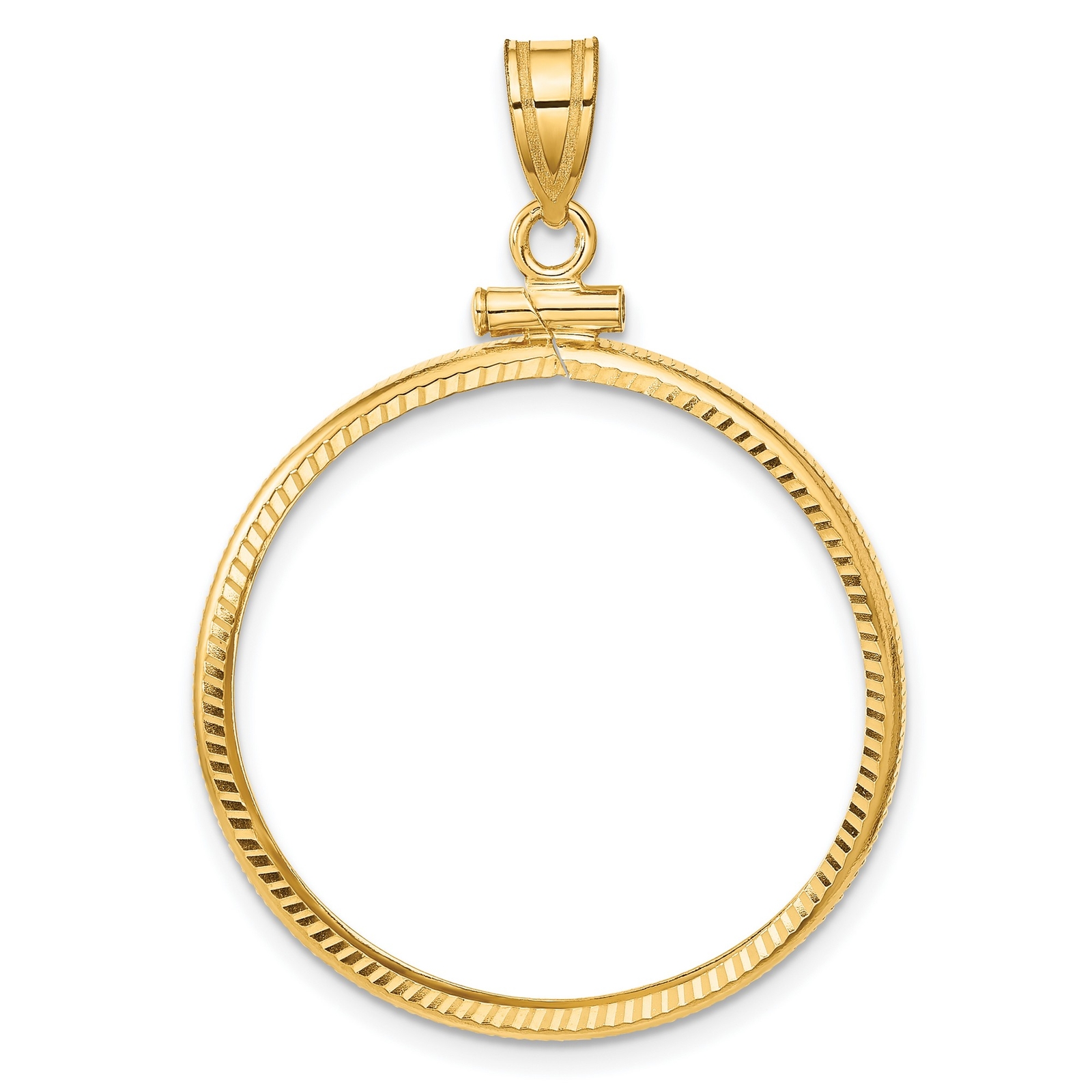 1917-1959 Mexico 20 Pesos Screw Top D/C Faceted Coin Bezel in 14k Gold