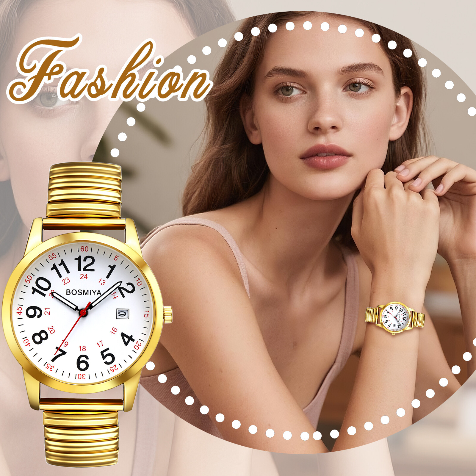 Men’s Simple Easy to Read Elastic Stainless Steel 24H Watch Quartz Wrist Watch